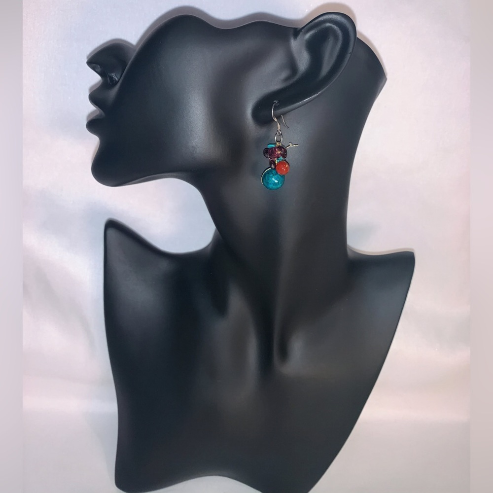 Decorative Turquoise Dangle Earrings - NWOT